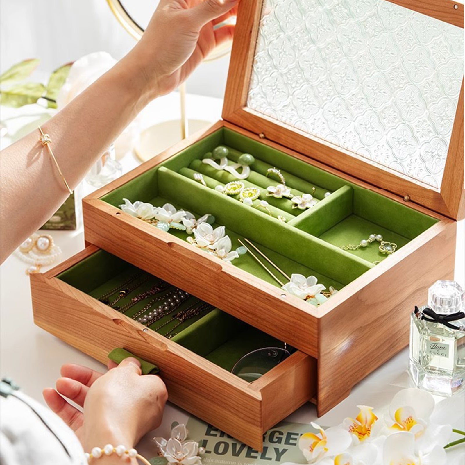 Cherry Wood Jewelry Box