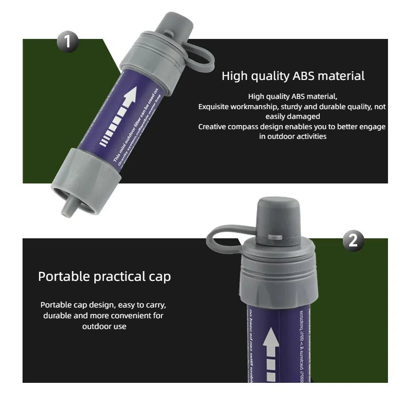 Mini Water Filter Straw – Portable Outdoor Water Purifier for Camping, Hiking, Survival & Emergency Use