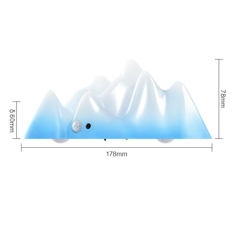 Rechargeable Snow Mountain Wall Lamp with Remote Control, 3-5m Motion Sensor, Multi-Color Adjustable LED Light
