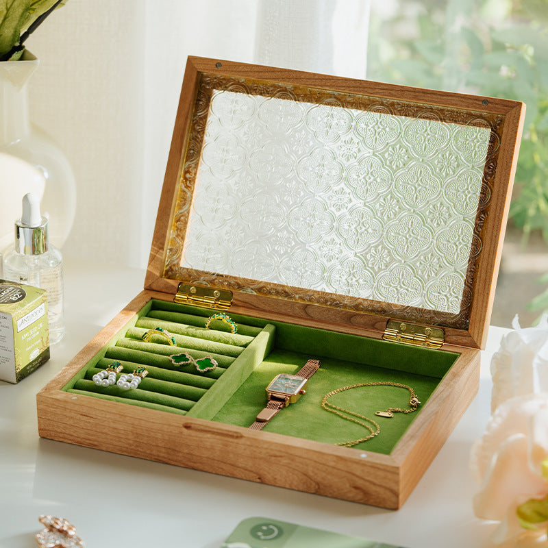 Wooden Jewelry Organizer with Magnetic Closure
