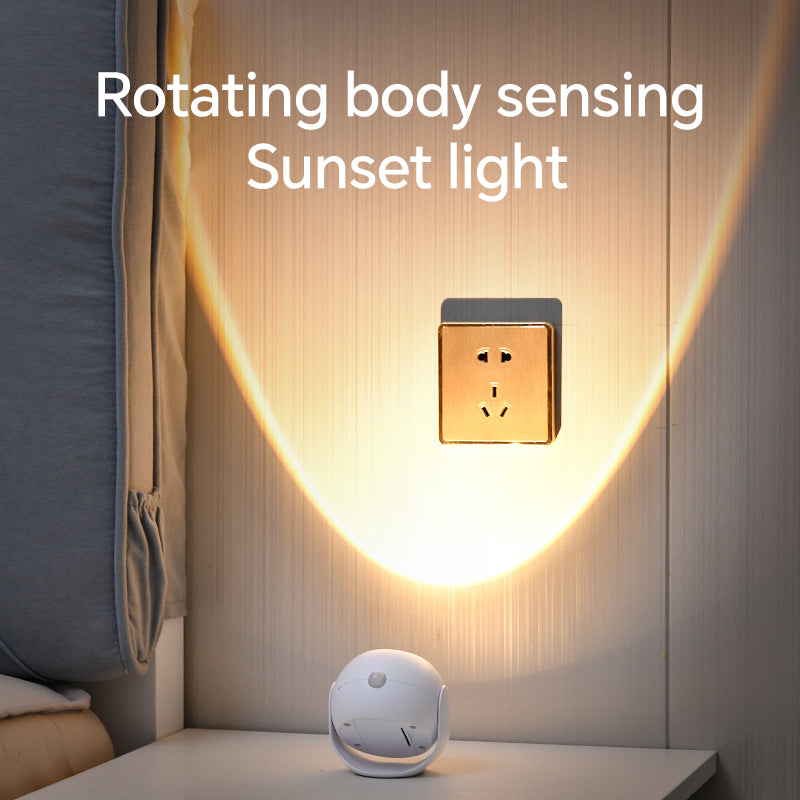 LED Wall Sconce with Motion Sensor, 3-Color Sunset Lamp for Bedroom, Rechargeable & Battery Operated, Magnetic Wireless Light, Dimmable Picture Light