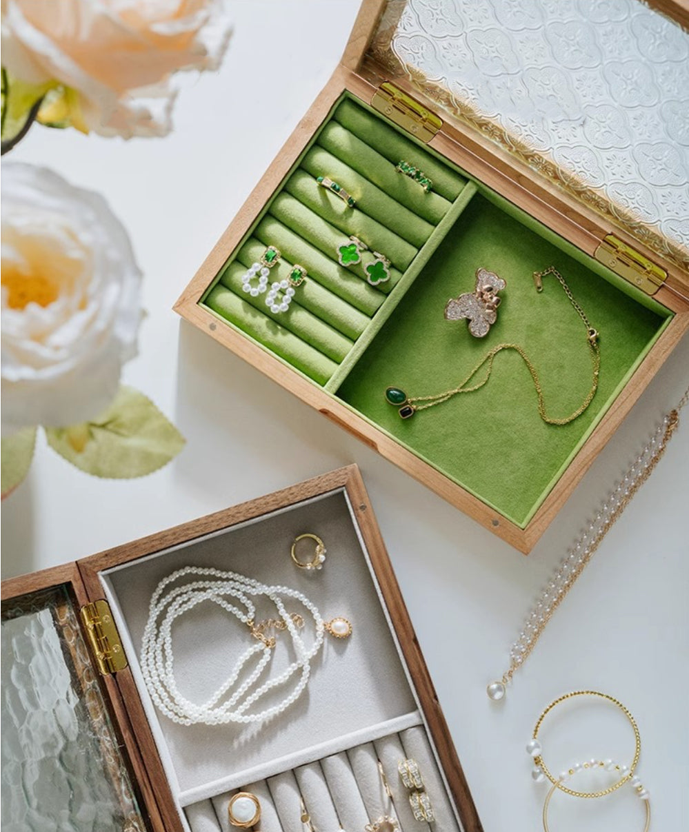 Wooden Jewelry Organizer with Magnetic Closure