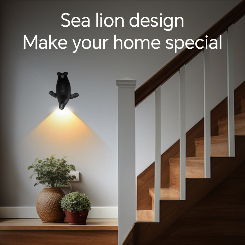 Sea Lion Human Sensor Light Home Decor Lamp USB Rechargeable Motion Light