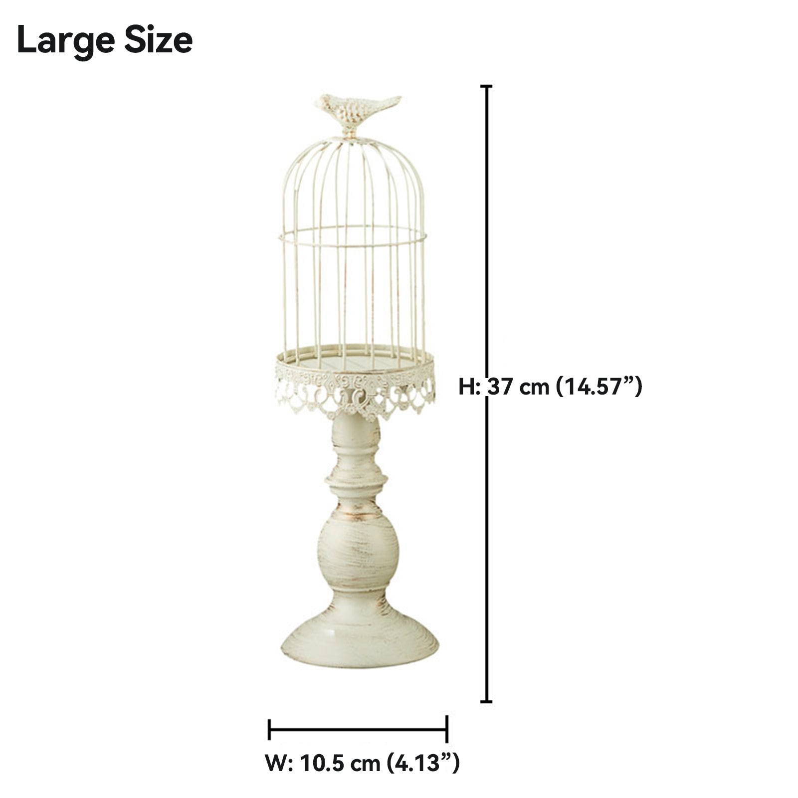 Retro Cream White Birdcage Candle Lantern