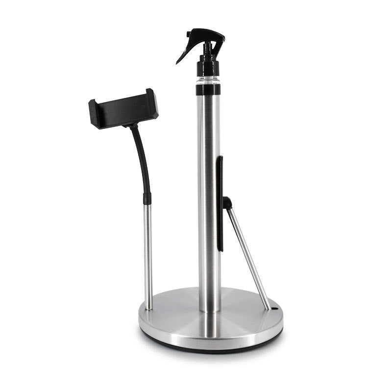 3-in-1 Standing Paper Towel Holder with Spray Bottle & Phone Stand