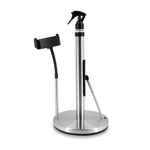 3-in-1 Standing Paper Towel Holder with Spray Bottle & Phone Stand