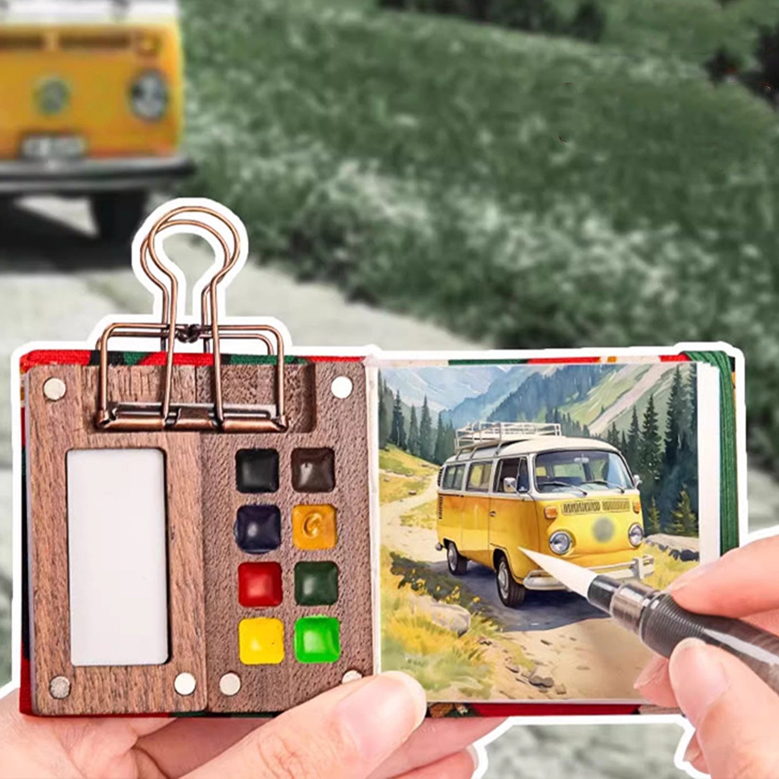 Portable Magnetic Wooden Paint Palette
