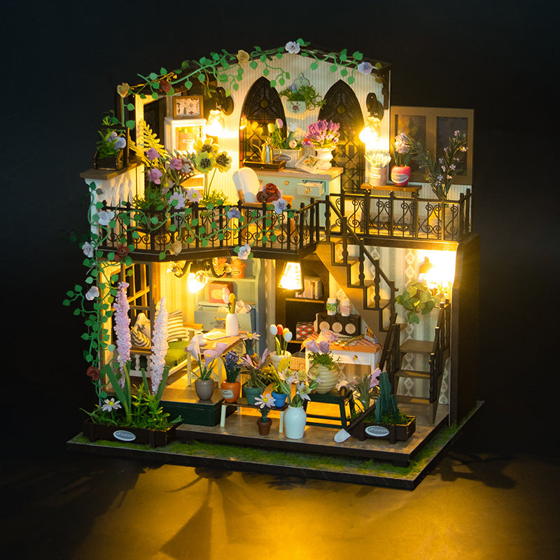 DIY Miniature Garden Villa Kit with Dust Cover
