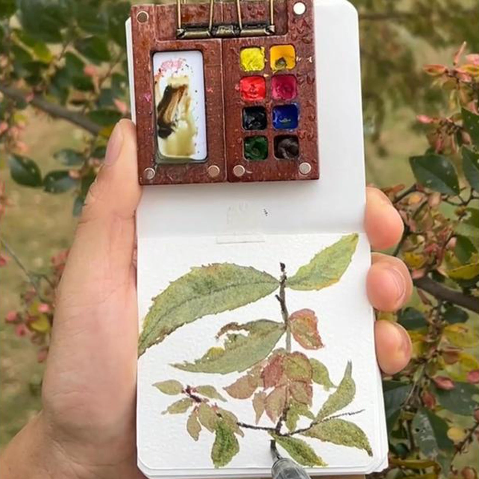 Portable Magnetic Wooden Paint Palette