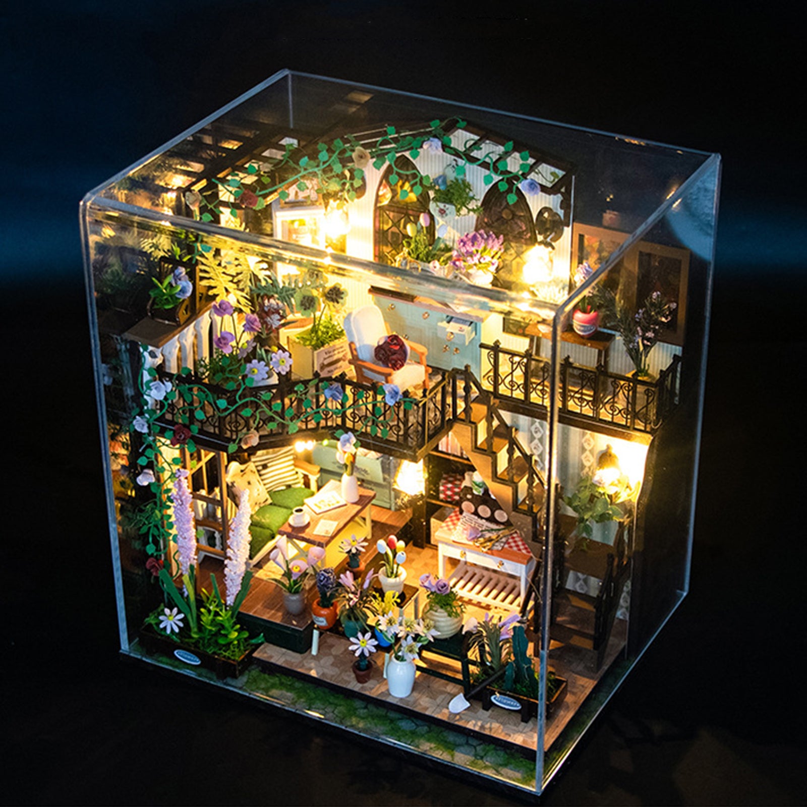 DIY Miniature Garden Villa Kit with Dust Cover