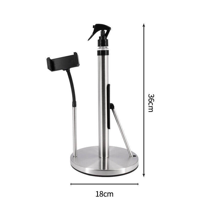 3-in-1 Standing Paper Towel Holder with Spray Bottle & Phone Stand