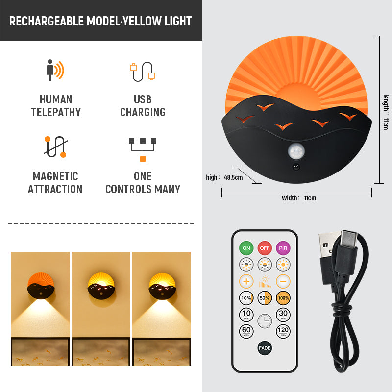 Rechargeable LED Wall Sconce – Motion Sensor & Remote Control