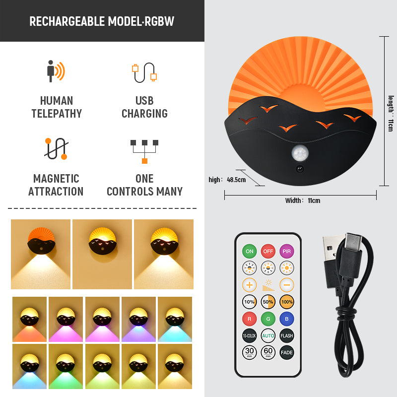 Rechargeable LED Wall Sconce – Motion Sensor & Remote Control
