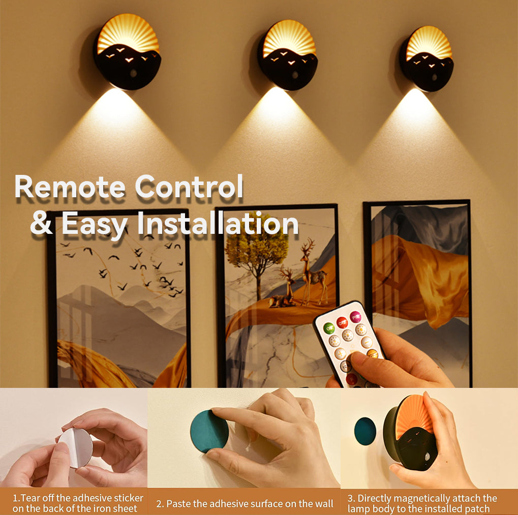 Rechargeable LED Wall Sconce – Motion Sensor & Remote Control
